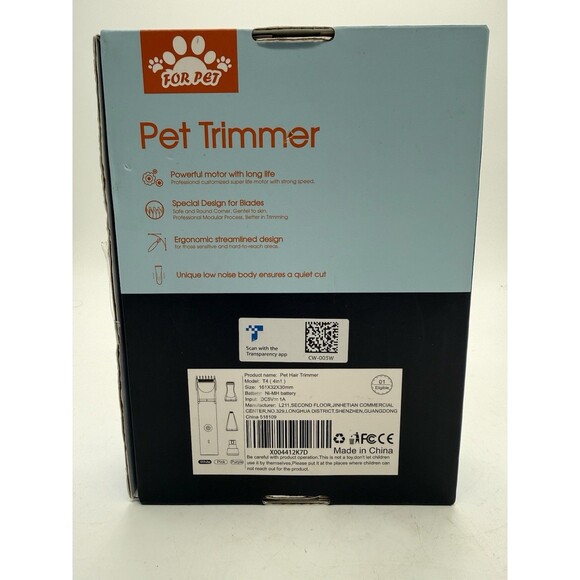 Dog Clippers Grooming Kit Hair Low Noise Paw Trimmer Rechargeable Cordless - Picture 9 of 12